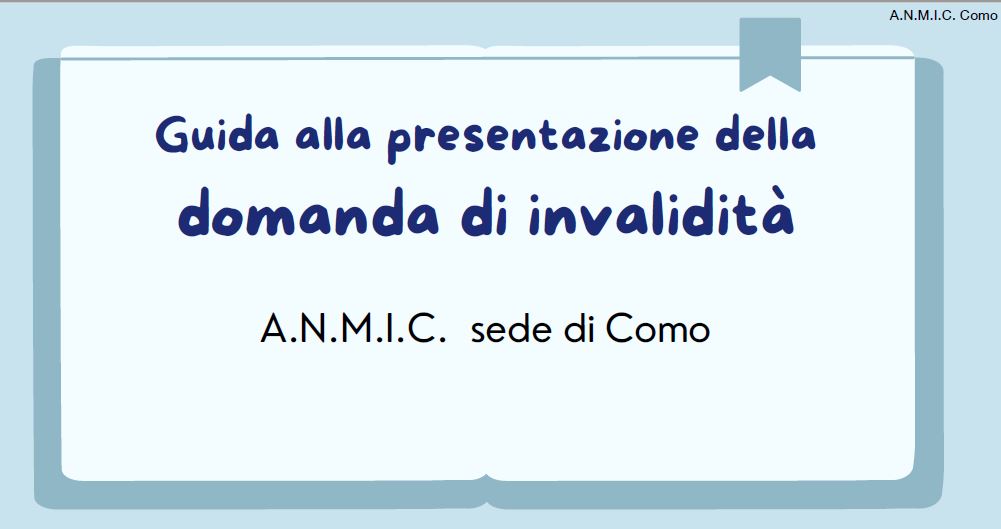 Come presentare la domanda di invalidità con ANMIC